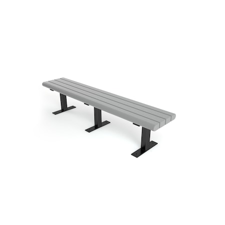 Frog Furnishings Gray 6' Creedside Bench Surface Mount w/ Black Frame PB 6GRACRK